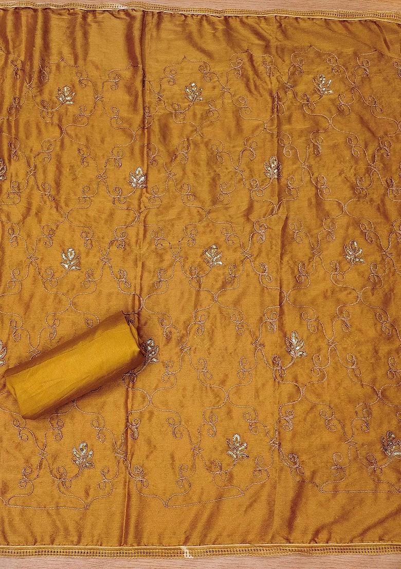 Beige Embellished Organza Kurta Set