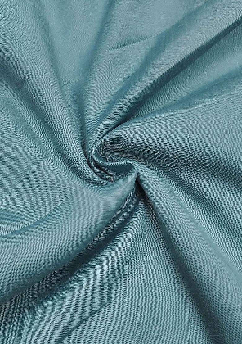 Sea Green Embroidered Poly Straight Kurta Set - Indya