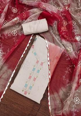 Grey Embroidered Poly Blend Kurta Set