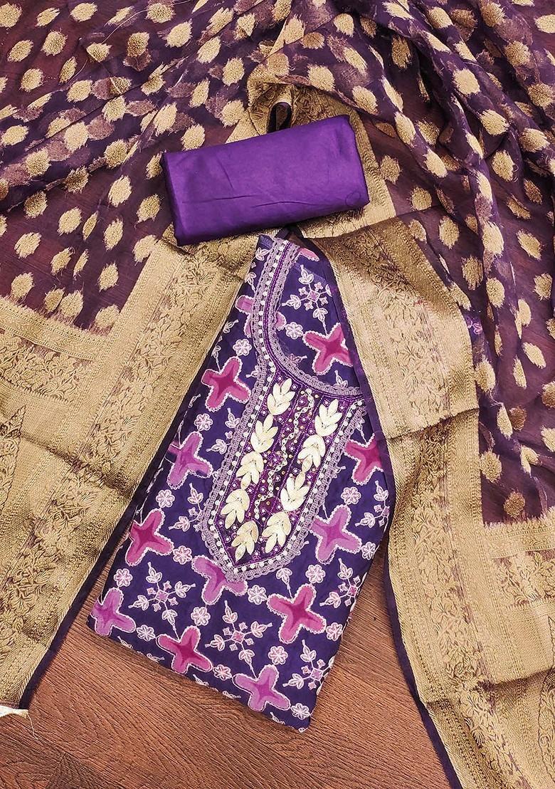 Blue Embellished Organza Kurta Set - Indya