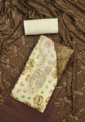 Yellow Embroidered Organza Kurta Set