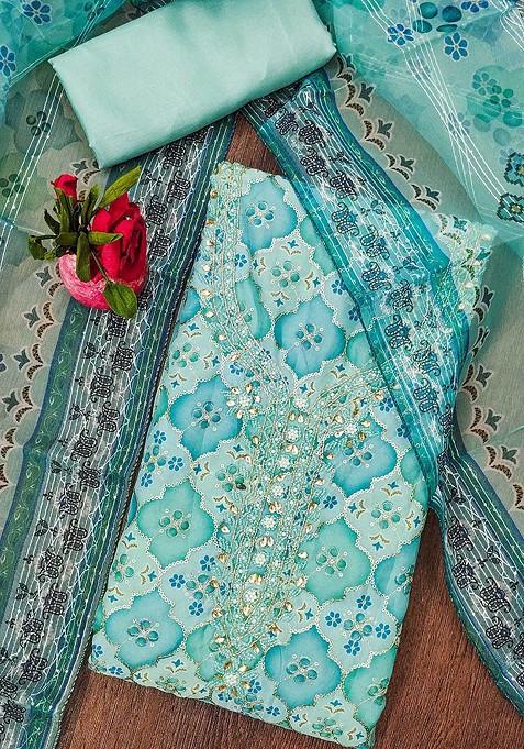 Vaya Organza Blue Kurta Set