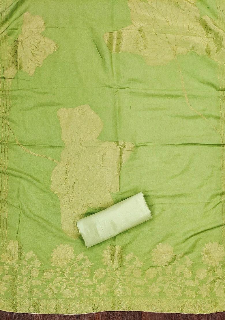 Green Embellished Organza Kurta Set - Indya