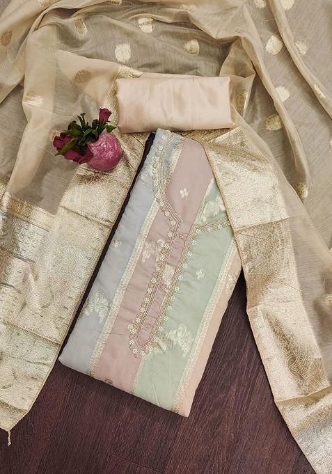 Golden Embellished Poly Blend Kurta Set