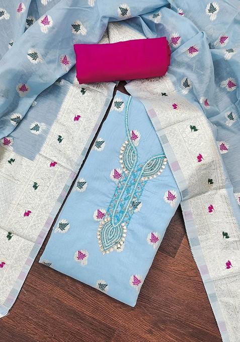 Sea Green Woven Poly Blend Kurta Set