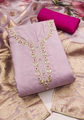 Pink Floral Print Poly Blend Kurta Set