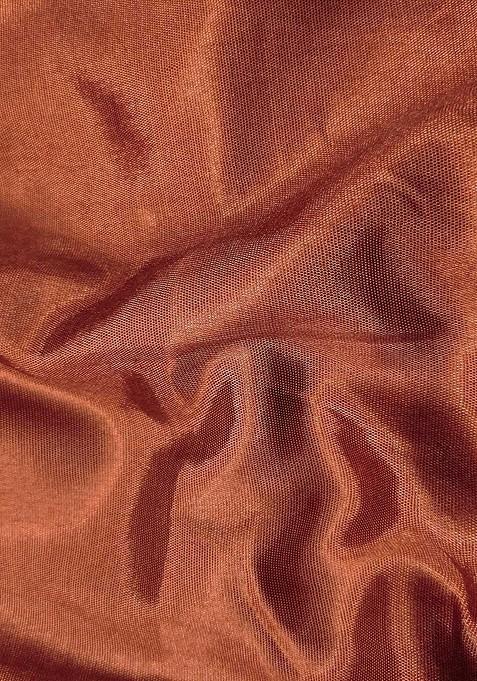 Brown Embellished Organza Kurta Set