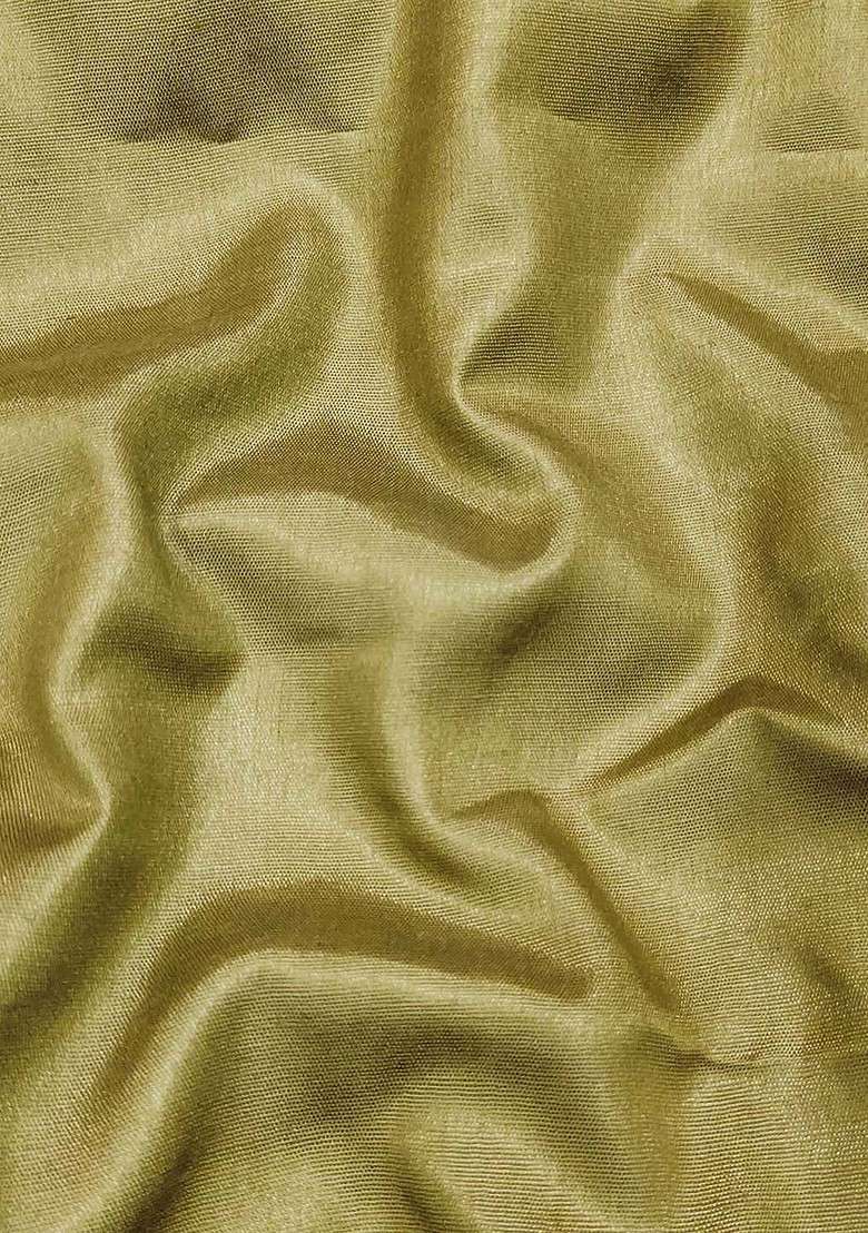 Olive Embroidered Organza Straight Kurta Set - Indya
