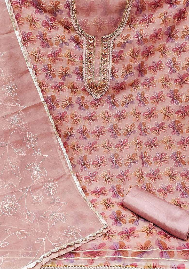 Pink Embroidered Blended Kurta - Indya