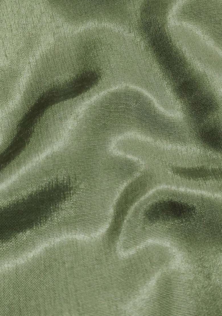 Green Embellished Organza Kurta Set - Indya