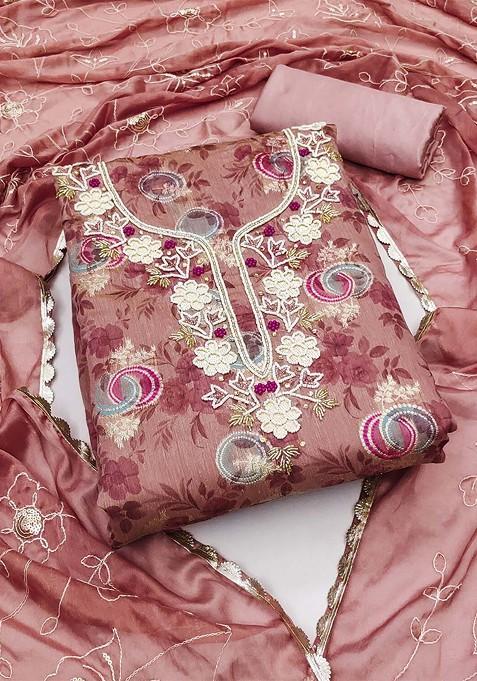 Purple Embellished Poly Blend Kurta Set