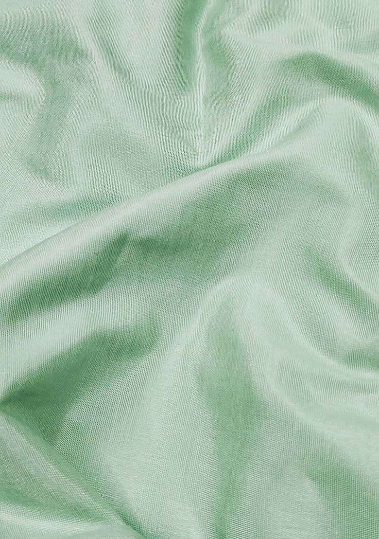 Sea Green Embellished Organza Kurta Set - Indya