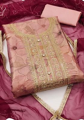 Pink Floral Print Poly Blend Kurta Set