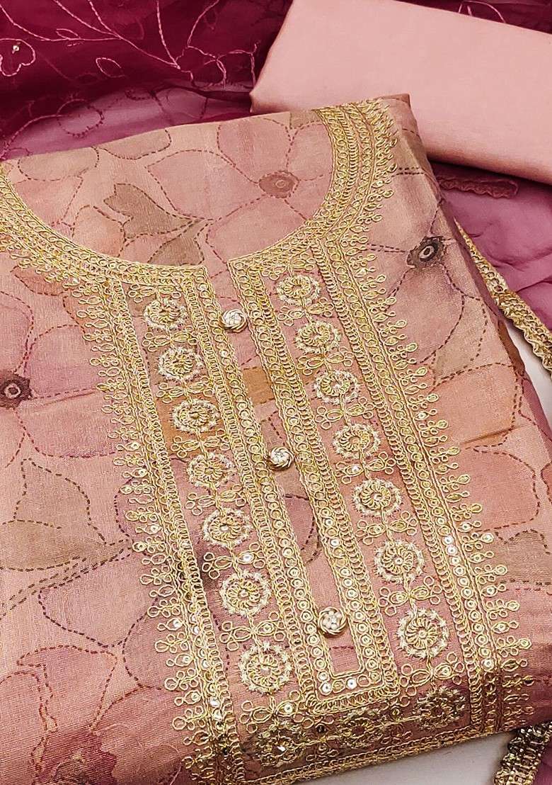 Pink Embroidered Poly Straight Kurta Set - Indya