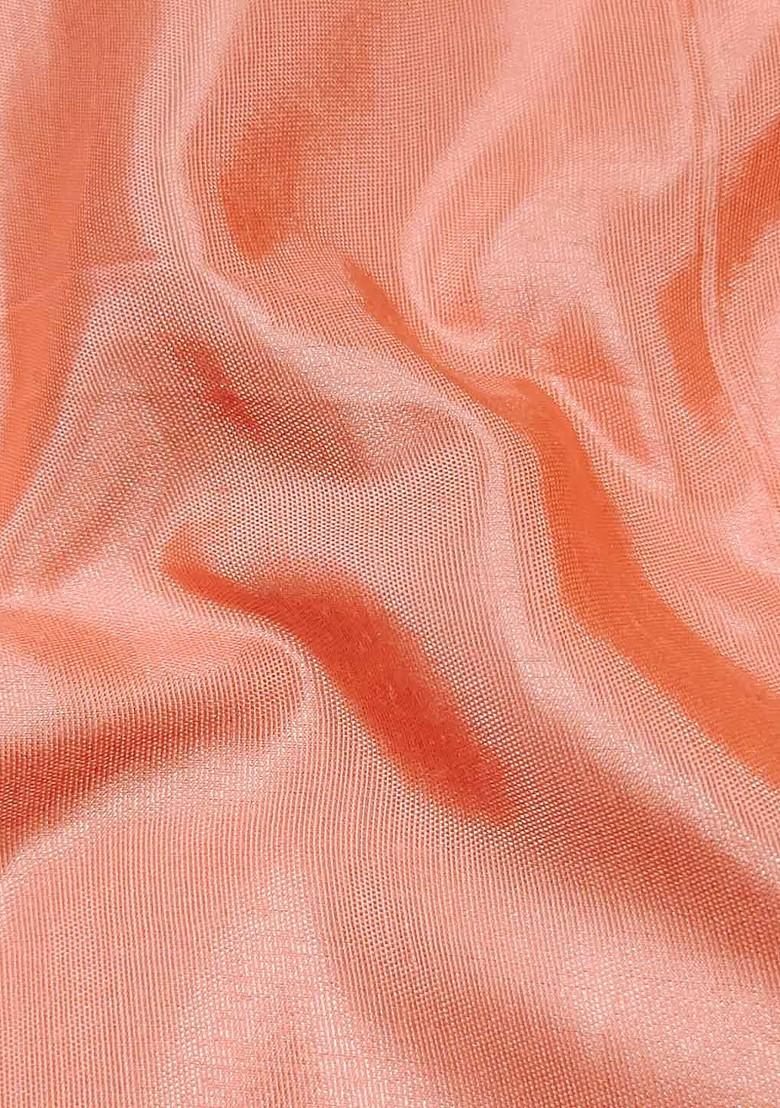 Peach Embellished Organza Kurta Set - Indya