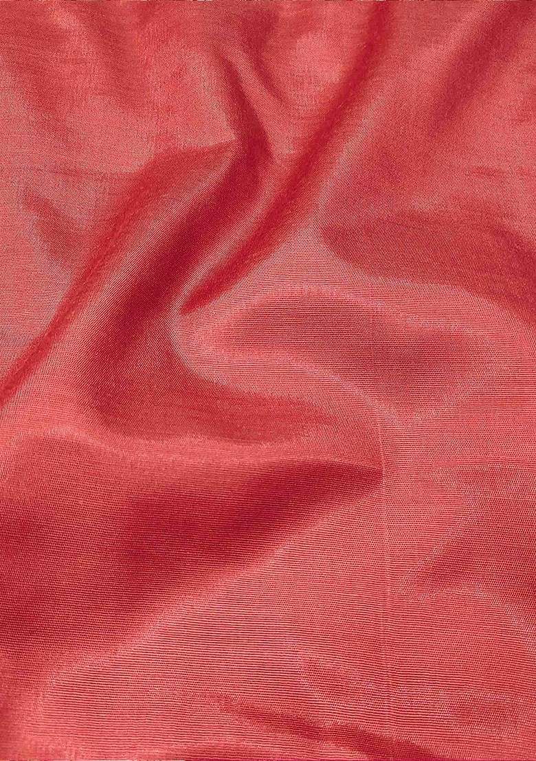 Peach Embroidered Organza Straight Kurta Set - Indya
