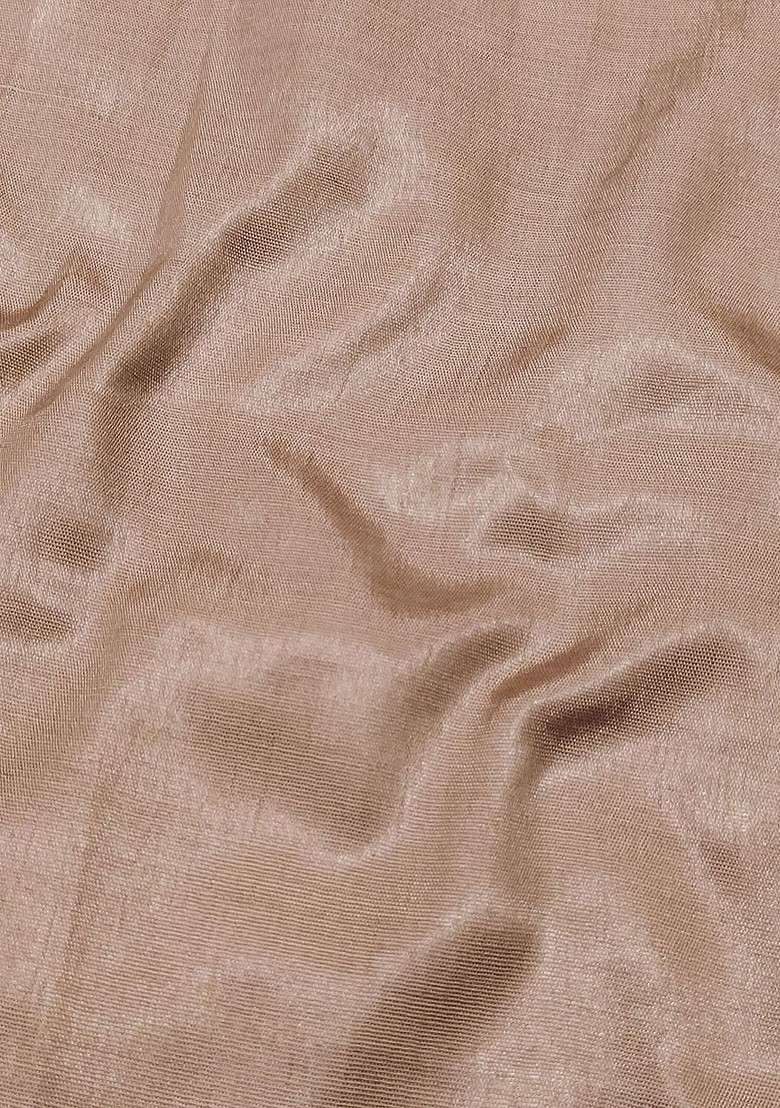Brown Embroidered Organza Straight Kurta Set - Indya