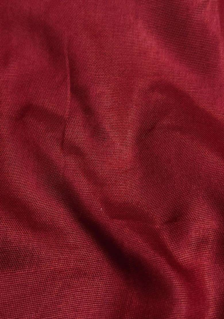 Maroon Embroidered Blended Straight Kurta Set - Indya