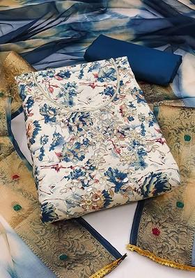 White Embellished Poly Blend Kurta Set