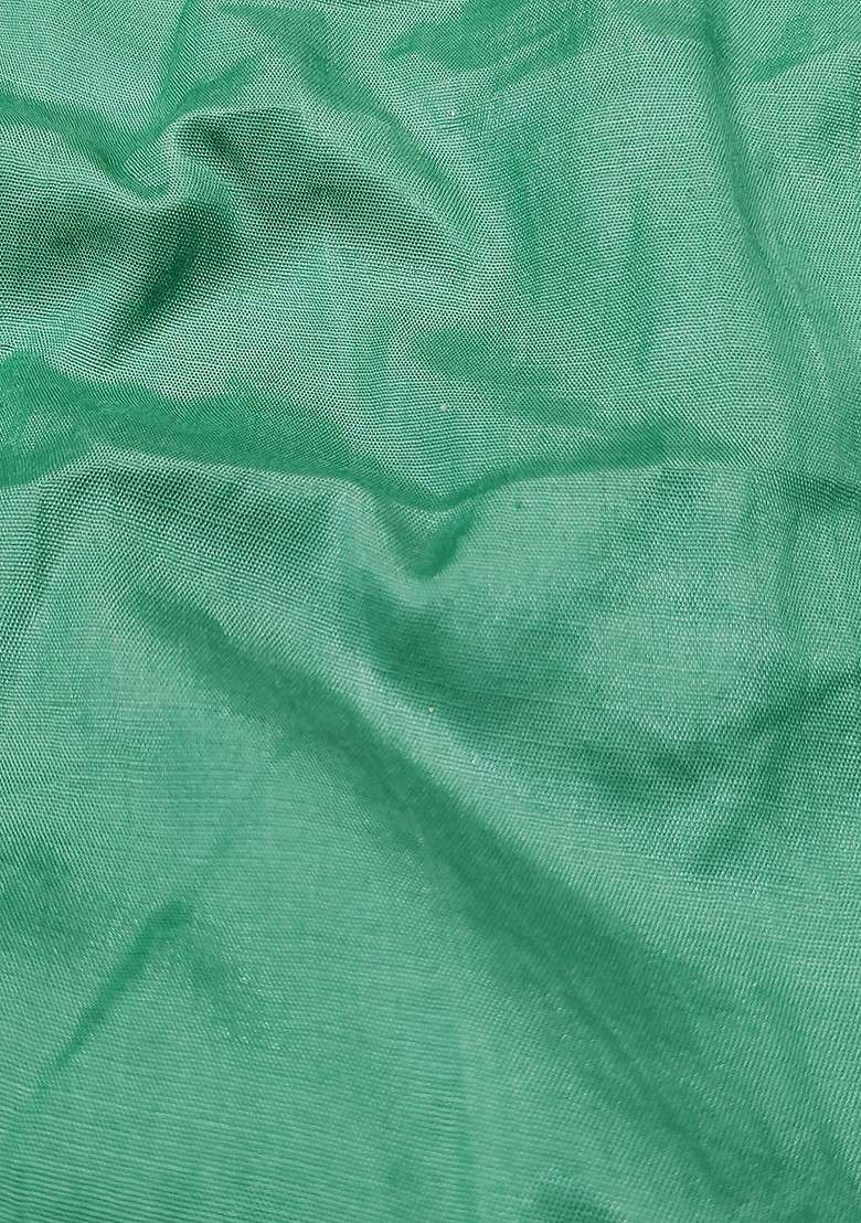 Green Embroidered Organza Pakistani Suit Set - Indya