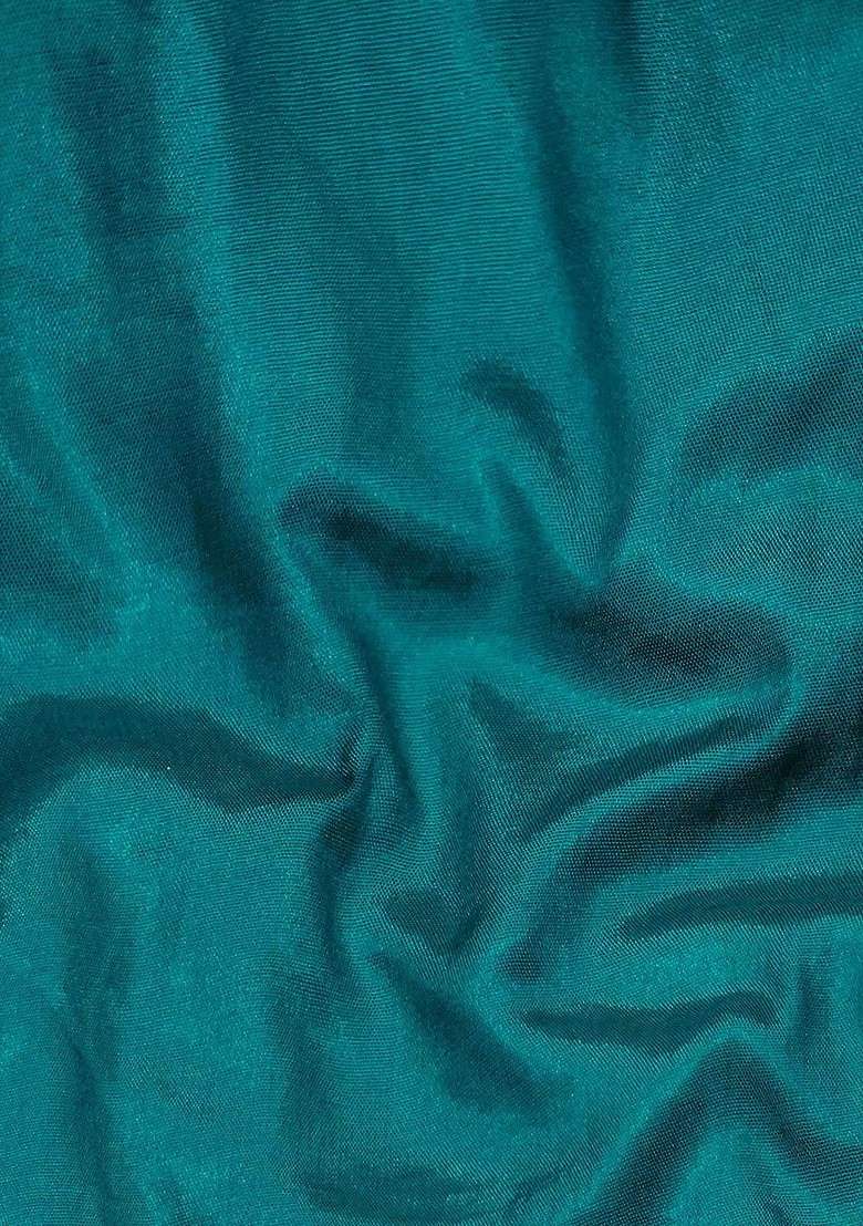 Sea Green Embellished Poly Blend Kurta Set - Indya