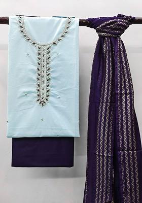 Sea Green Embellished Poly Blend Kurta Set