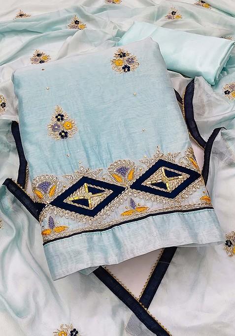 Sea Green Embroidered Poly Blend Kurta Set