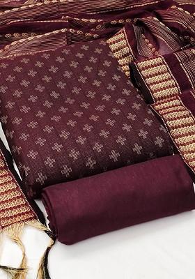 Magenta Woven Poly Blend Kurta Set