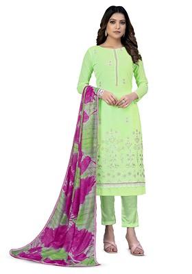 Green Embellished Silk Georgette Kurta Set
