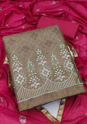 Grey Embellished Pure Cotton Kurta Set