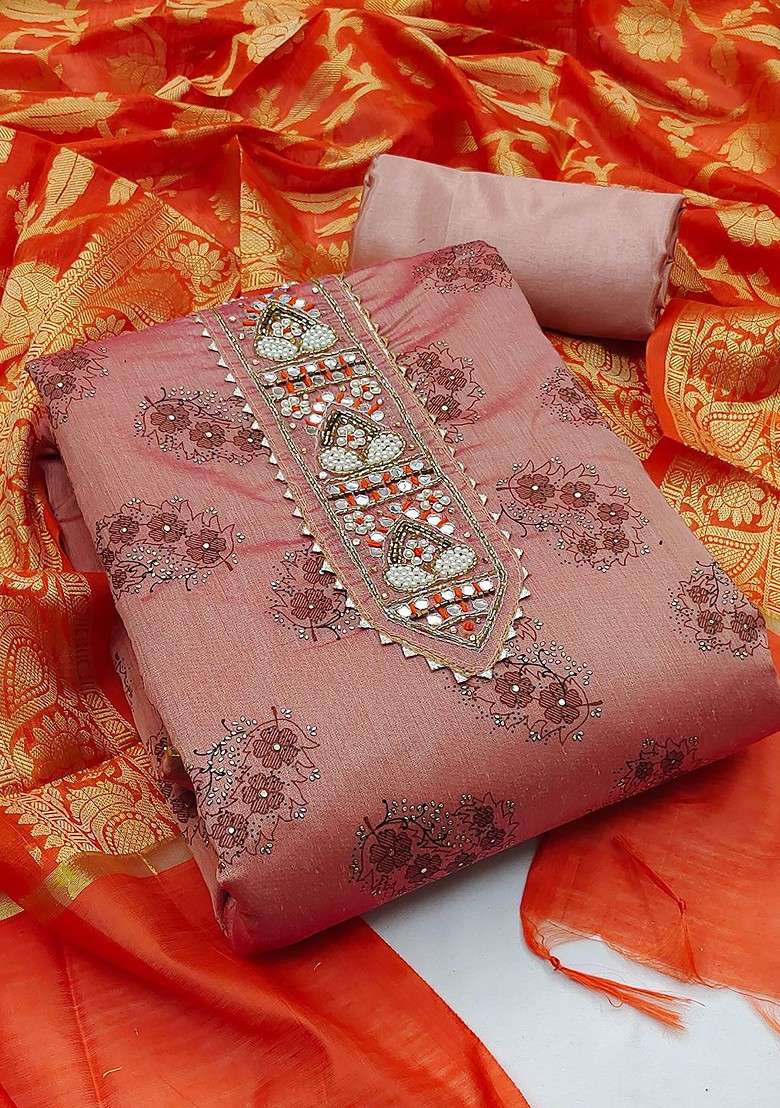 Pink Printed Poly Straight Kurta Set - Indya