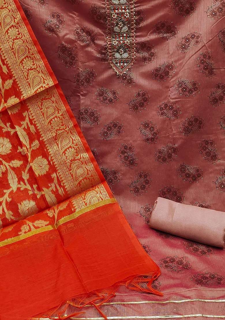Pink Printed Poly Straight Kurta Set - Indya