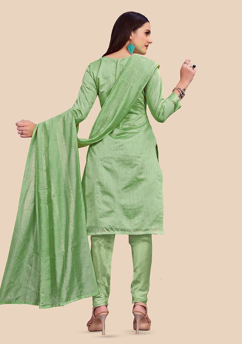 Green Printed Cotton Kurta Set - Indya