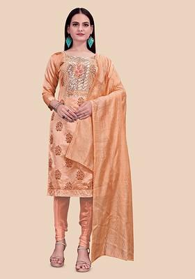 Pink Floral Print Poly Blend Kurta Set