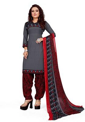 Black Printed Poly Blend Kurta Set