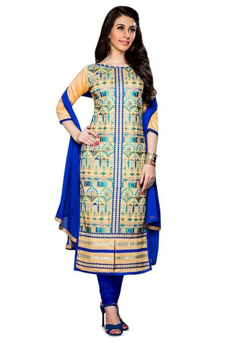 Green Embroidered Poly Blend Kurta Set