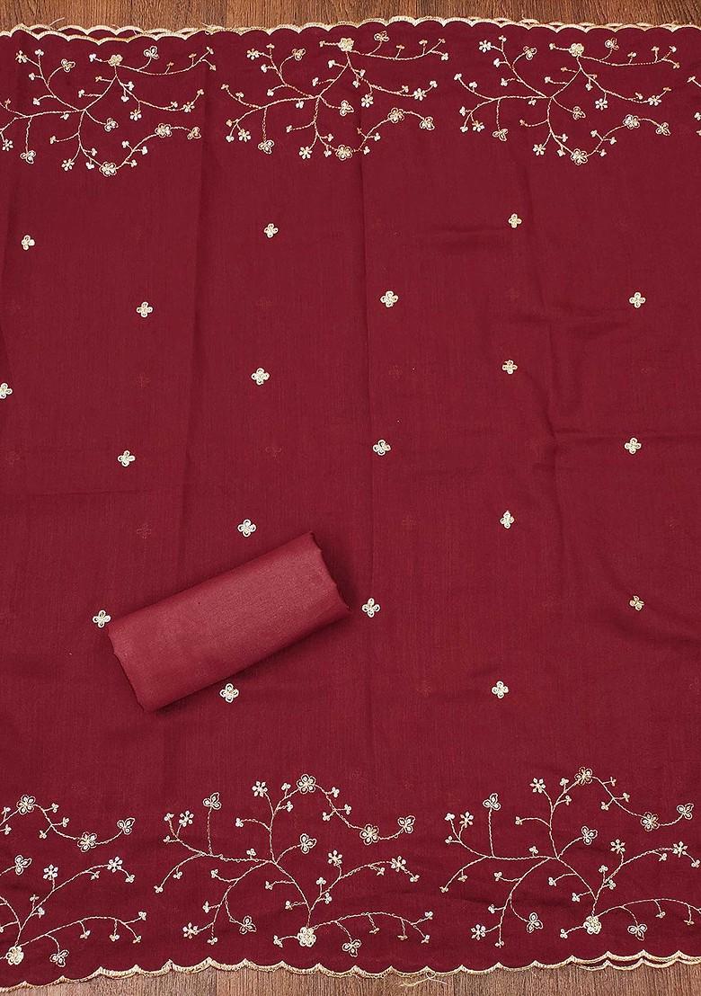 Maroon Embellished Poly Blend Kurta Set - Indya