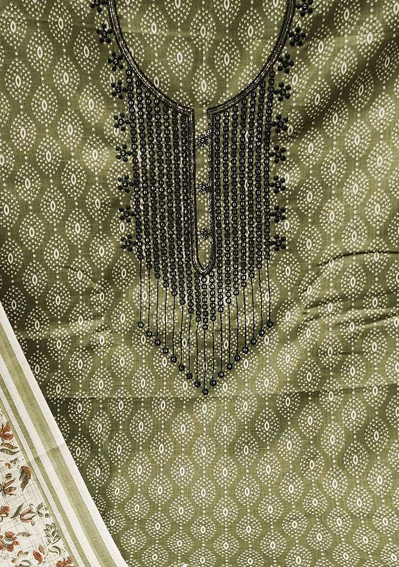 Green Printed Poly Straight Kurta Set - Indya