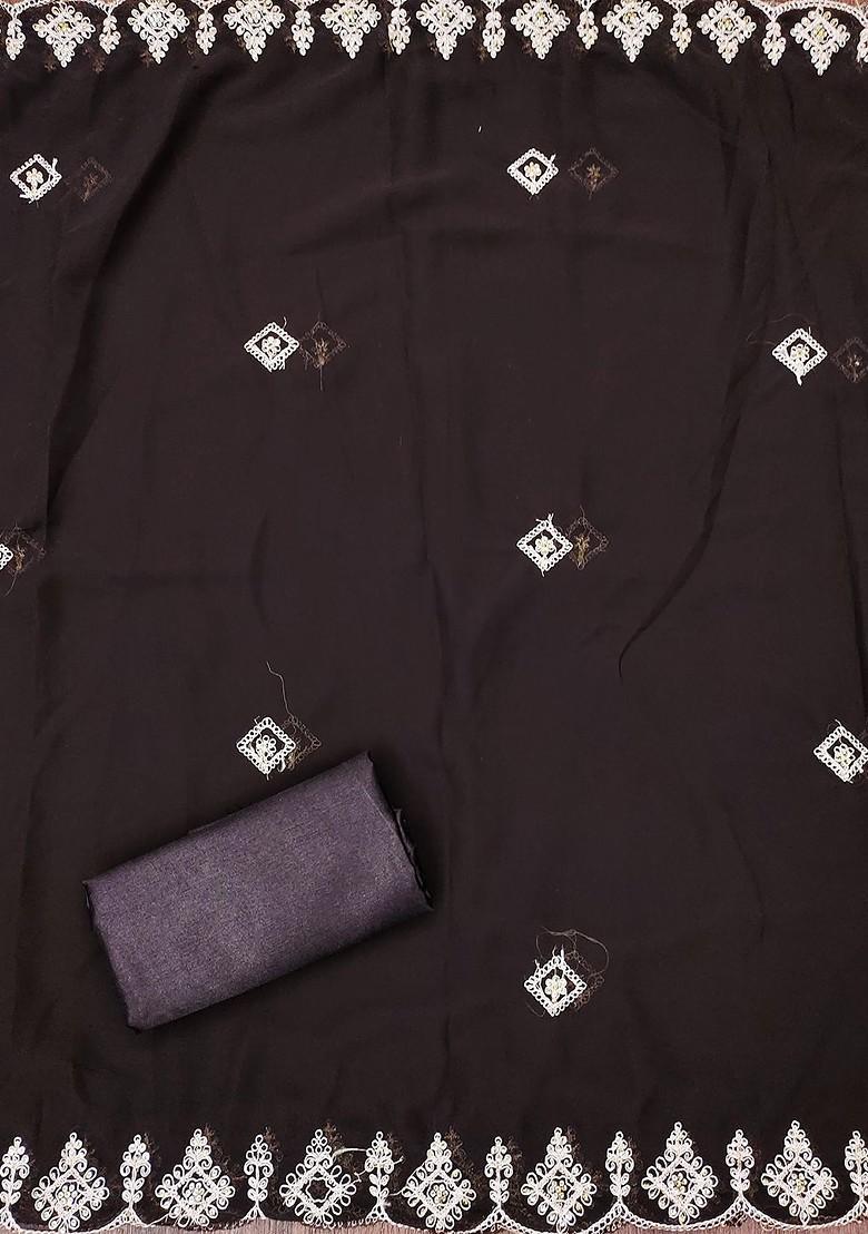 Brown Embroidered Poly Blend Kurta Set - Indya