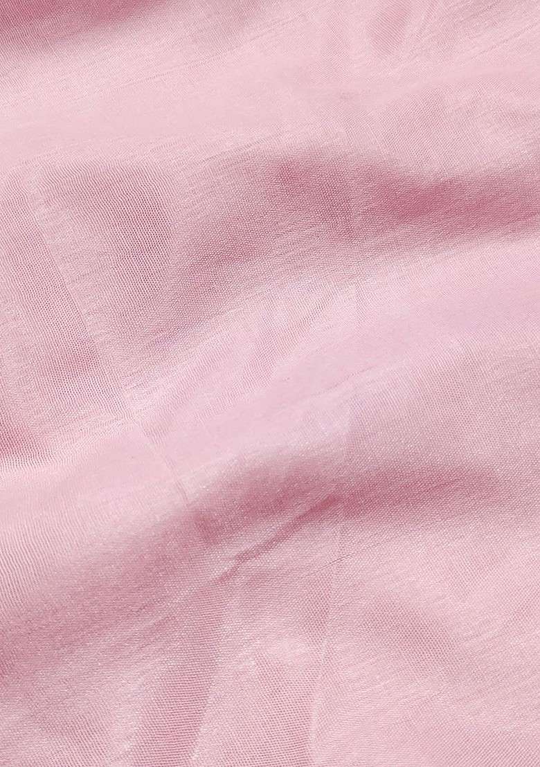 Pink Printed Blended Straight Kurta Set - Indya