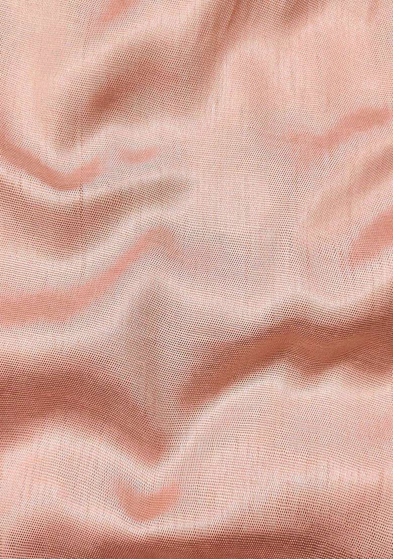 Peach Embroidered Organza Straight Kurta Set - Indya