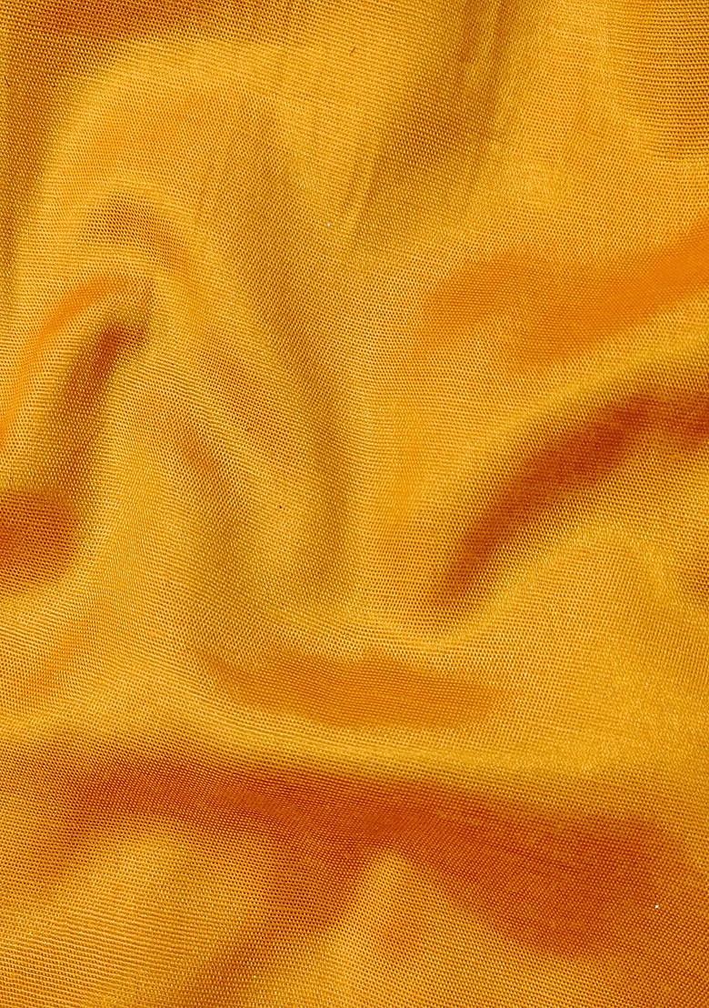 Mustard Embellished Poly Blend Kurta Set - Indya