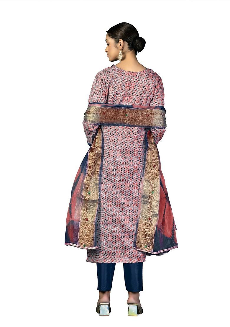 Pink Printed Pure Cotton Kurta Set
