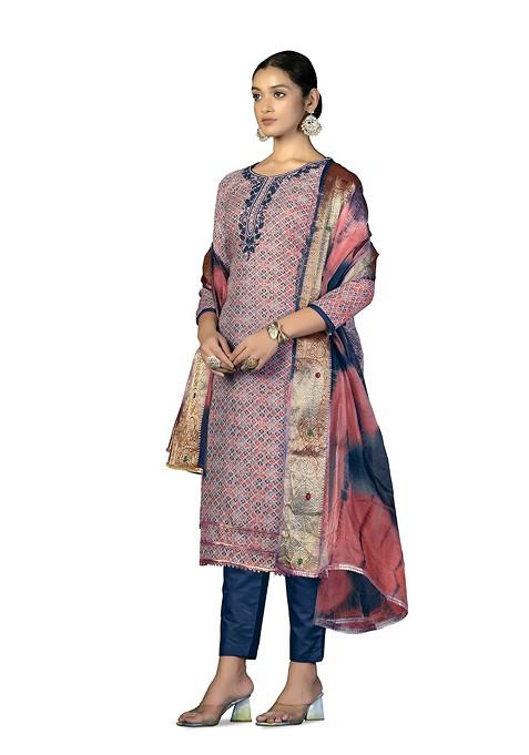 Pink Printed Pure Cotton Kurta Set