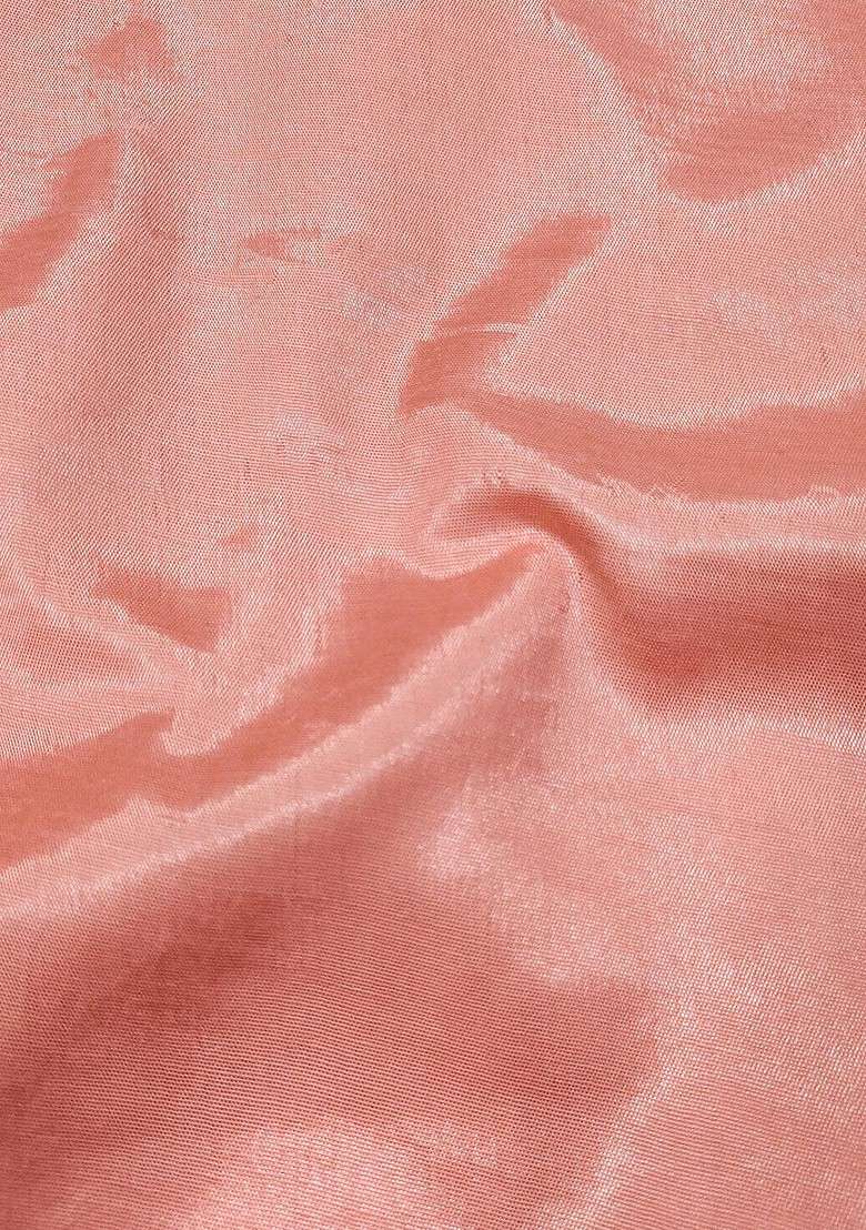 Peach Embroidered Cotton Straight Kurta Set - Indya