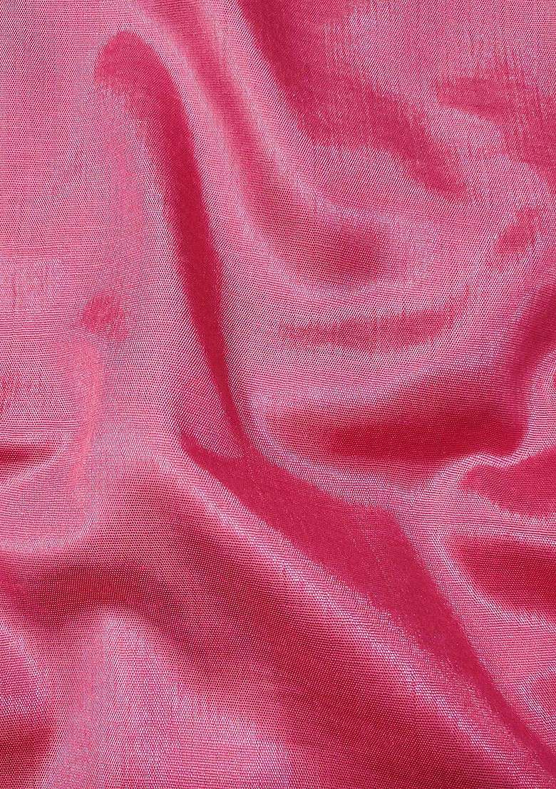 Pink Jacquard Blended Straight Kurta Set - Indya