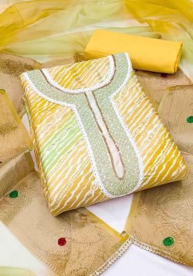 Green Printed Poly Blend Kurta Set