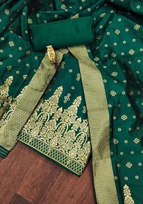 Green Solid Poly Blend Kurta Set
