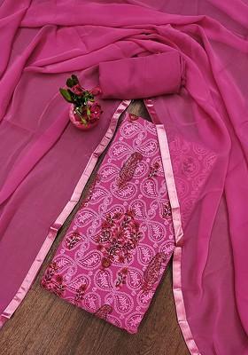 Purple Embellished Poly Blend Kurta Set