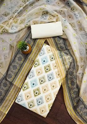 White Embellished Poly Blend Kurta Set